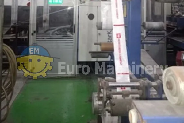 77008 STARLINGER ADStar Valve Sack Conversion Line (3) Valve Sack machine STARLINGER ADStar-KON 60 is an advanced automatic bag conversion machine designed to manufacture valve sacks from woven polypropylene (PP) fabric.